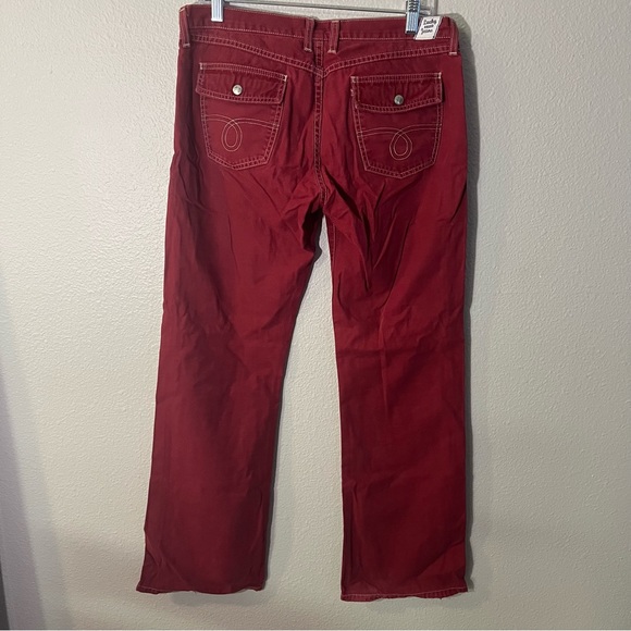 Lucky Brand red Dungarees Sz 12/31 - Picture 4 of 8